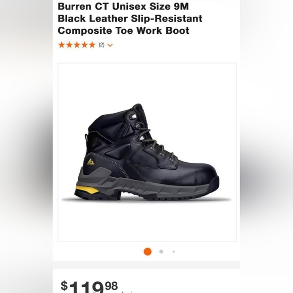 Ace work boots Pike chill-composite toe, water proof, insulated,(EH)black 10 - Picture 3 of 3